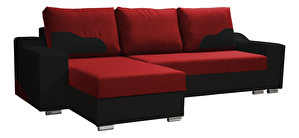 Rohová sedačka Wisteria (červená + čierna) (L)