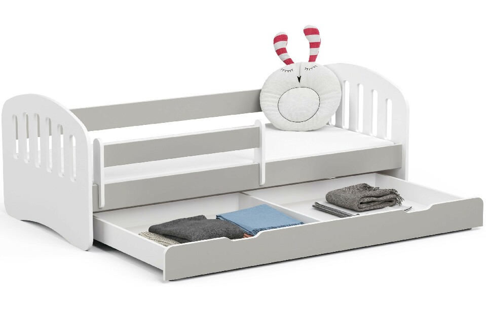 Detská posteľ Preena (sivá) (s matracom)