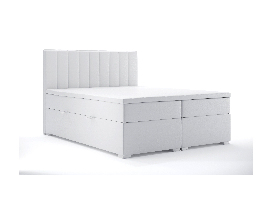 Manželská posteľ Boxspring 140 cm Ranaly (biela ekokoža) (s úložným priestorom)