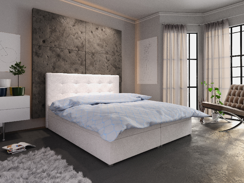 Manželská posteľ Boxspring 180 cm Fade 1 Comfort (béžová) (s matracom a úložným priestorom)