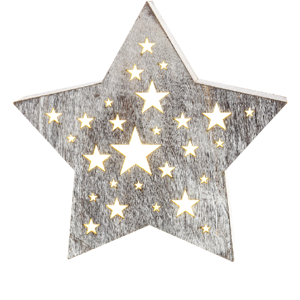 Vianočná drevená hviezda Retlux RXL 347