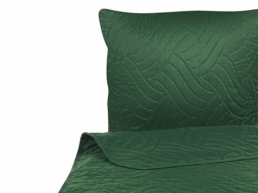 Súprava prehozu na posteľ a 2 vankúšov 140 x 210 cm Bent (zelená)
