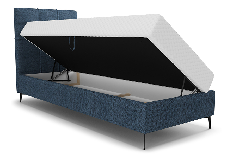 Jednolôžková posteľ 80 cm Infernus Bonell (modrá) (s roštom, s úl. priestorom)