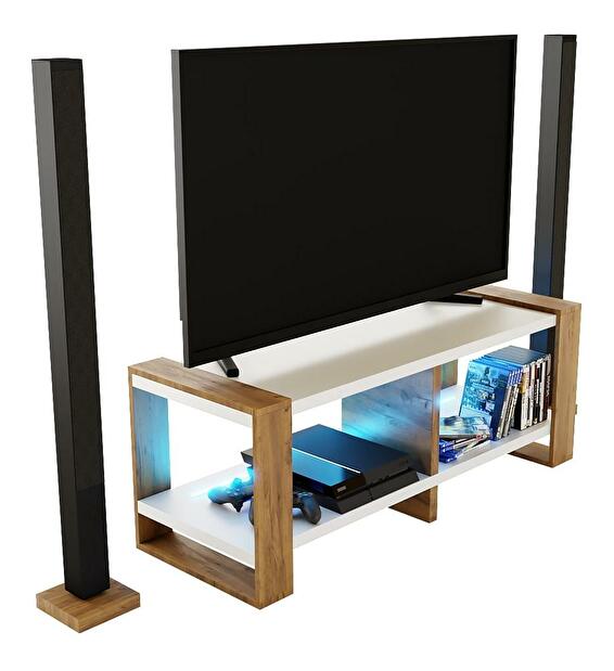 LED TV Stolík Nico (craft zlatý + biela)