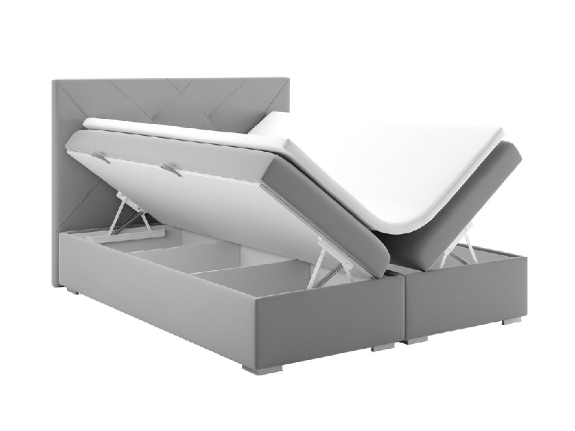 Manželská posteľ Boxspring 180 cm Darro (sivá) (s úložným priestorom)