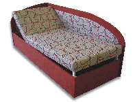 Jednolôžková posteľ (váľanda) 80 cm Krista (Tehlová 41 + Dodo 1008) (L)