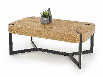 Konferenčný stolík Leisa (prirodné drevo + čierna)