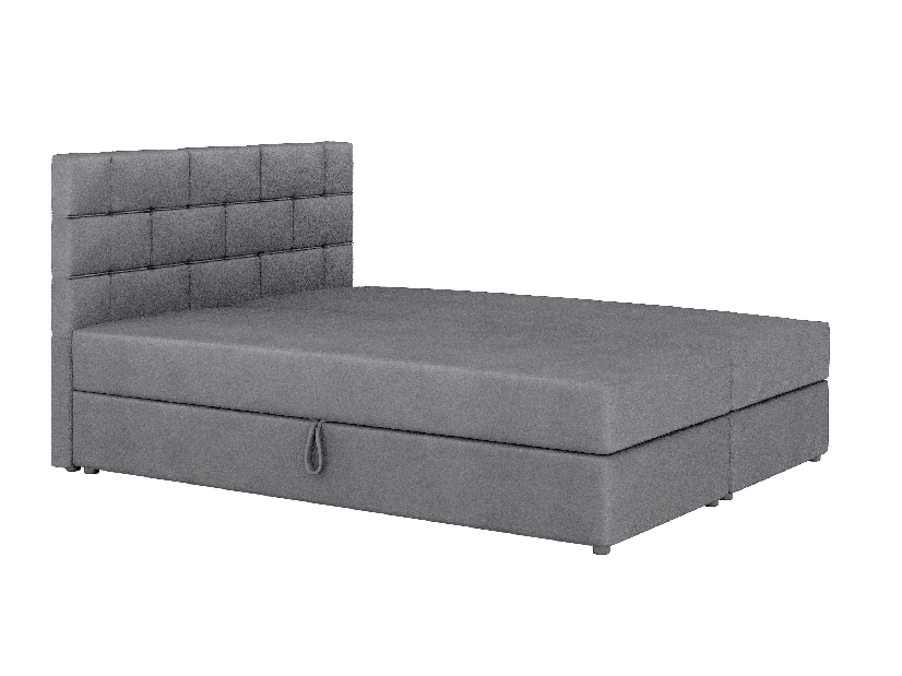 Kontinentálna posteľ 160x200 cm Waller (tmavosivá) (s roštom a matracom)