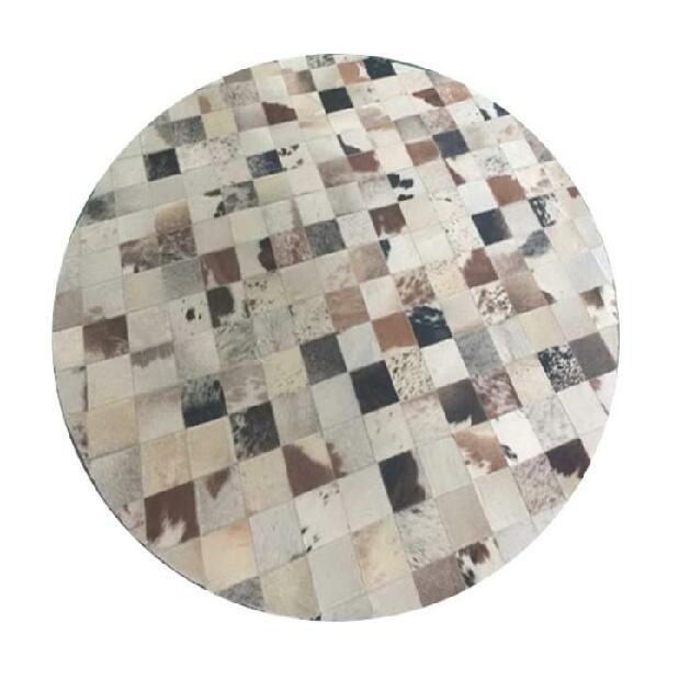 Kožený koberec 200x200 cm Korlug TYP 10 (hovädzia koža + vzor patchwork) *výpredaj