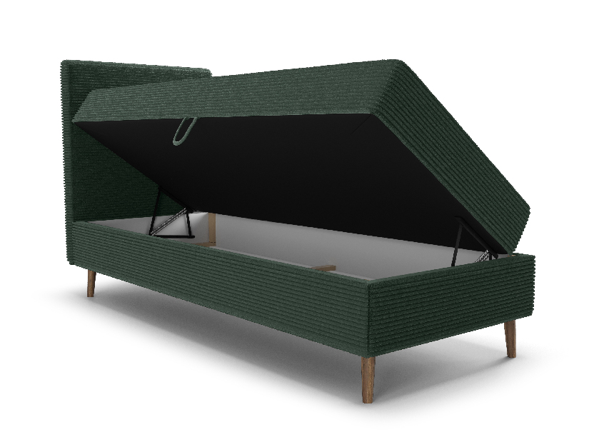 Jednolôžková posteľ 80 cm Napoli Bonell (zelená) (s roštom, bez úl. priestoru)