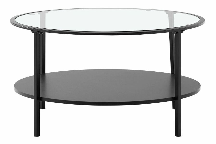 Konferenčný stolík CARLAN (čierna + sklo + kov)