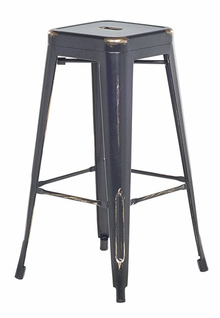 Set 2ks. barových stoličiek 76cm Cabriot (čiernozlatá) 