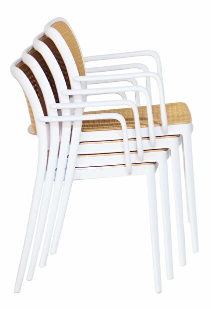 Jedálenská stolička RAVIN (biela + béžová)