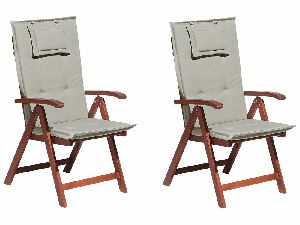 Set 2 ks. záhradných stoličiek TRATORIA (tmavočervená + béžová + sivá)
