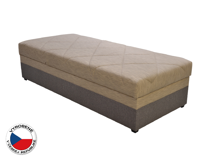Jednolôžková posteľ (váľanda) 90 cm Blanár Evelina (béžová + hnedá) (s roštom a matracom)