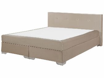 Manželská posteľ Boxspring 180 cm CONSOLE (s roštom a matracom) (béžová)
