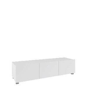 TV stolík/skrinka Mirjan Brenali 150 BR04 (biela + biely lesk)