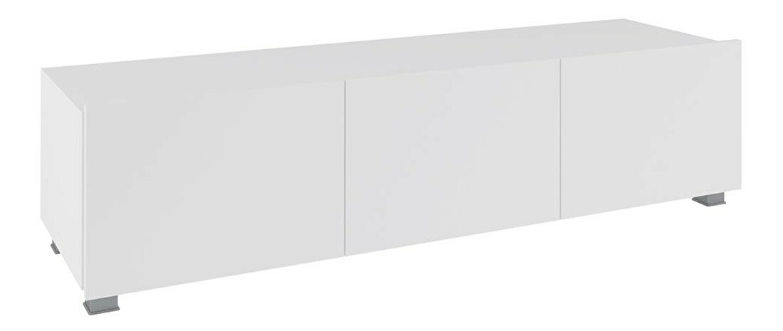 TV stolík/skrinka Mirjan Brenali 150 BR04 (biela + biely lesk)
