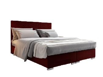 Manželská posteľ 160 cm Harlan (červená) (s roštom, matracom a úl. priestorom)