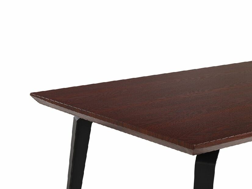 Jedálenský stôl AMASA (tmavé drevo + čierna) (pre 6 osôb)