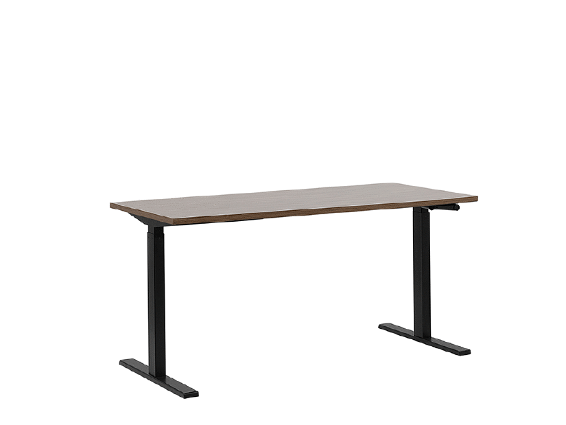 Písací stôl UPPER II (180 x 80 cm) (MDF) (tmavé drevo) (manuálne nastaviteľný)