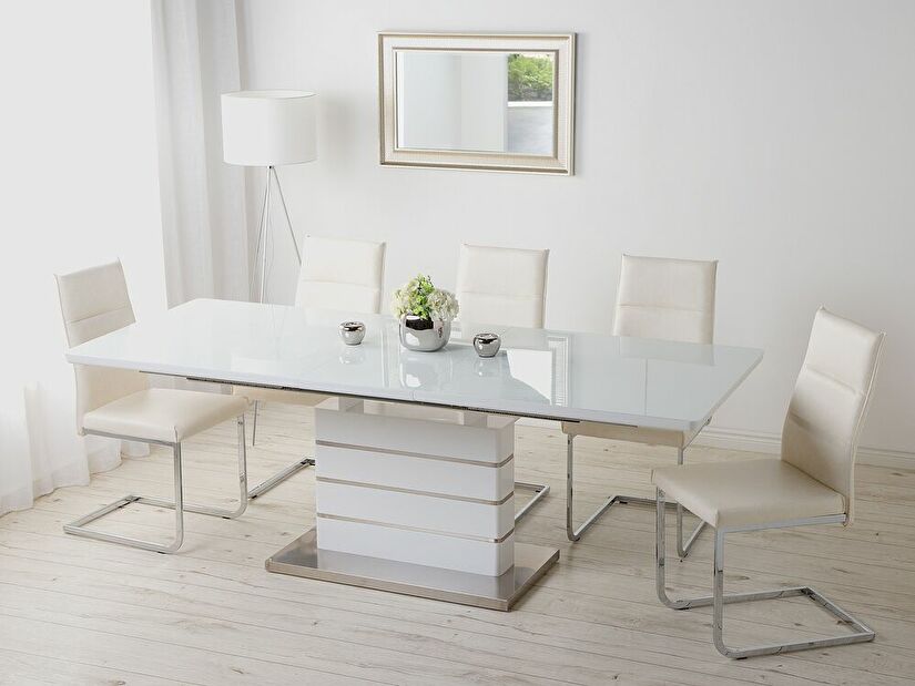 Jedálenský stôl Haldia (pre 4 osoby) (biela)