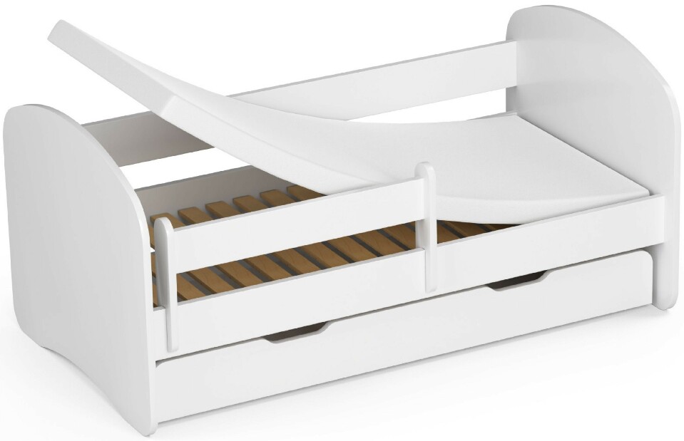 Detská posteľ Pranshi (biela) (s matracom)