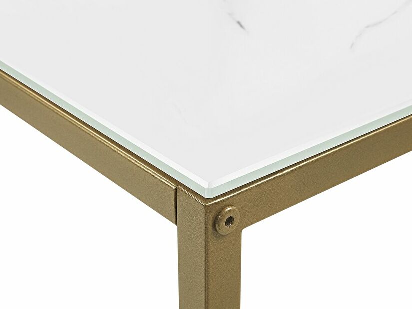 Príručný stolík DELAND (biela + zlatá)