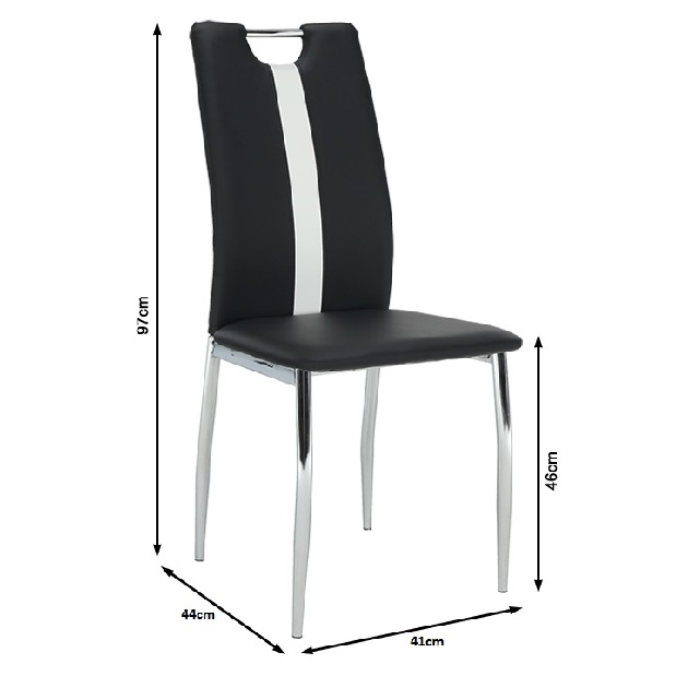 Jedálenská stolička Signa (čierna + biela) *výpredaj
