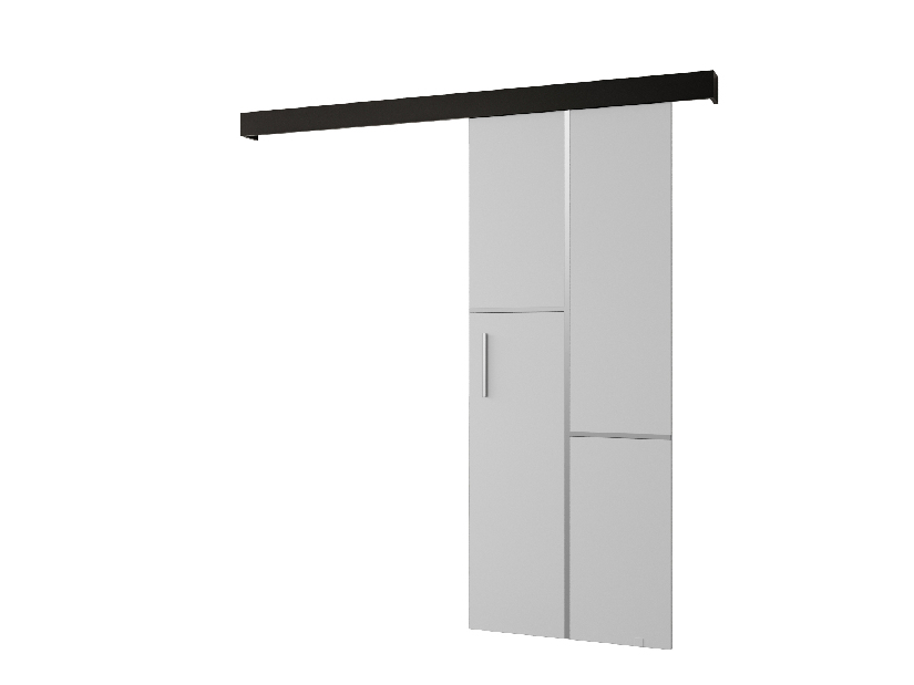 Posuvné dvere 90 cm Sharlene VII (biela matná + čierna matná + strieborná)