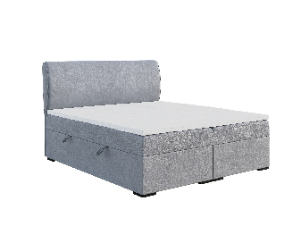 Manželská posteľ Boxspring 200 cm Simoon (svetlosivá) (s matracom a úl. priestorom)