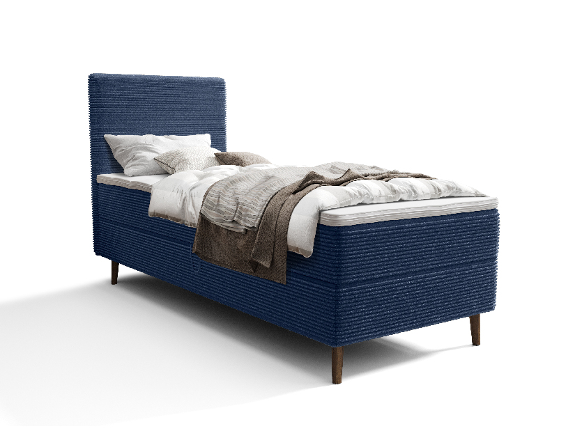 Jednolôžková posteľ 80 cm Napoli Comfort (modrá) (s roštom, s úl. priestorom)