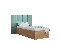 Jednolôžková posteľ s čalúneným čelom 90 cm Brittany 4 (dub craft zlatý + mätová) (s roštom)
