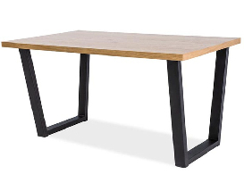 Jedálenský stôl Verdell (dub + čierna) (pre 4 až 6 osôb)
