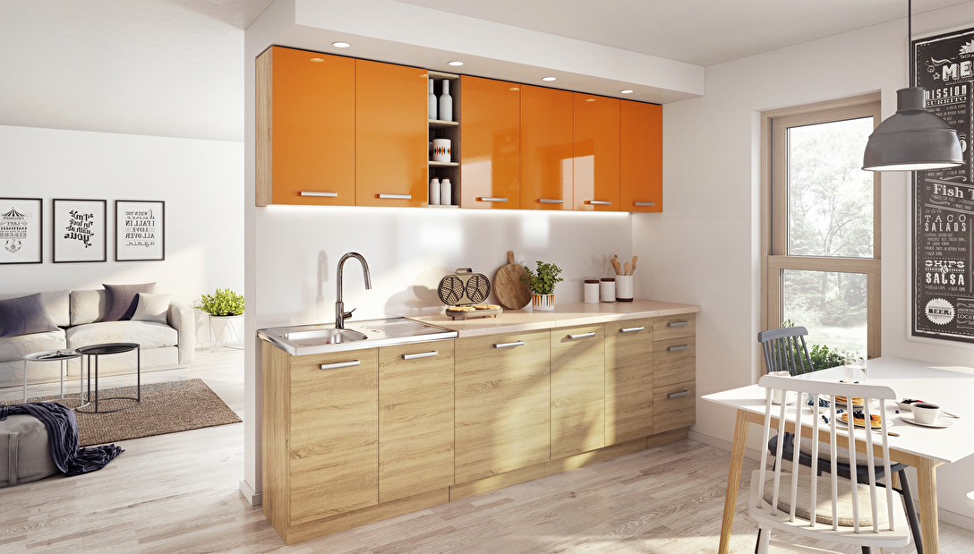 Kuchyňa Holly 260 cm (oranžová)