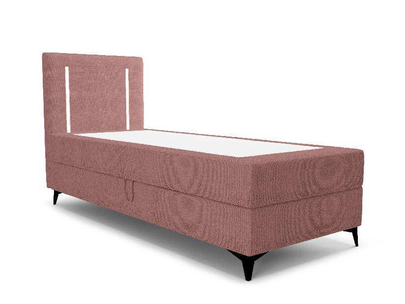 Jednolôžková posteľ 80 cm Ortega Comfort (terakota) (s roštom a matracom, s úl. priestorom) (s LED osvetlením)