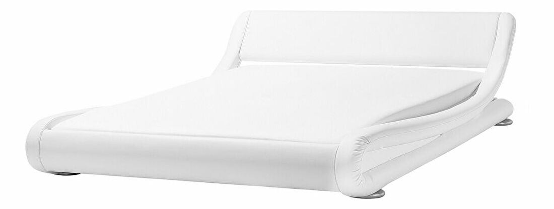 Manželská posteľ 160 cm AVENUE (s vodným matracom) (biela)
