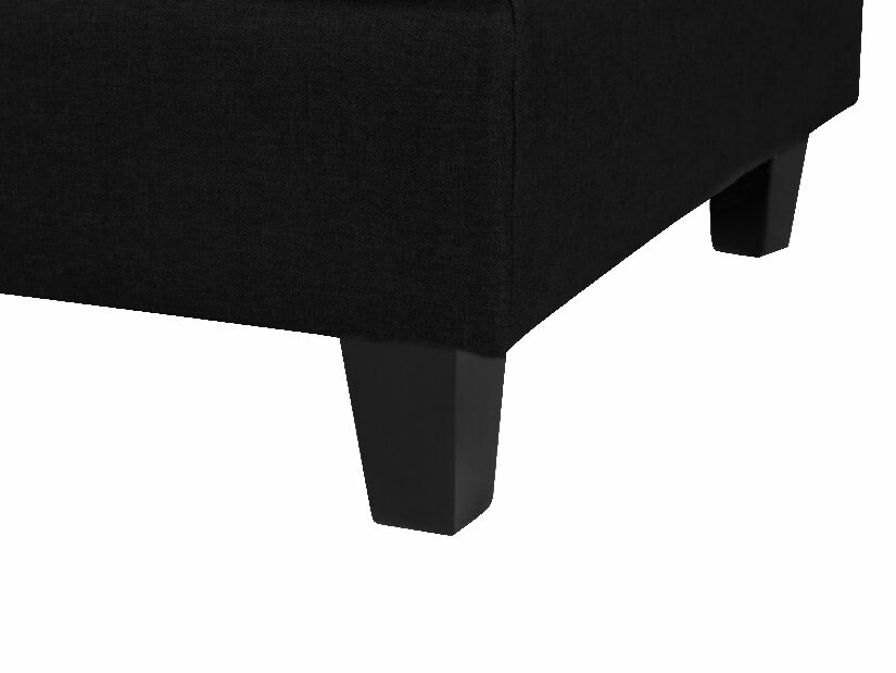 Modulárna pohovka v tvare U FELLE (polyester) (čierna) (pre 6 ľudí) (s taburetkou)