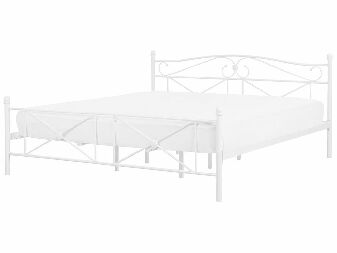 Manželská posteľ 180 cm RANDEZ (s roštom) (biela)