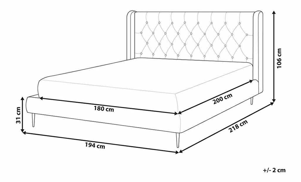 Manželská posteľ 180 cm Flora (sivá) (s roštom)