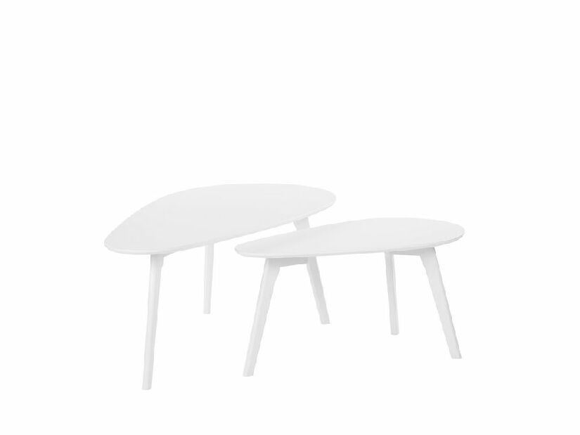 Set 2 ks. konferenčných stolíkov FALK III (svetlé drevo) (biela)