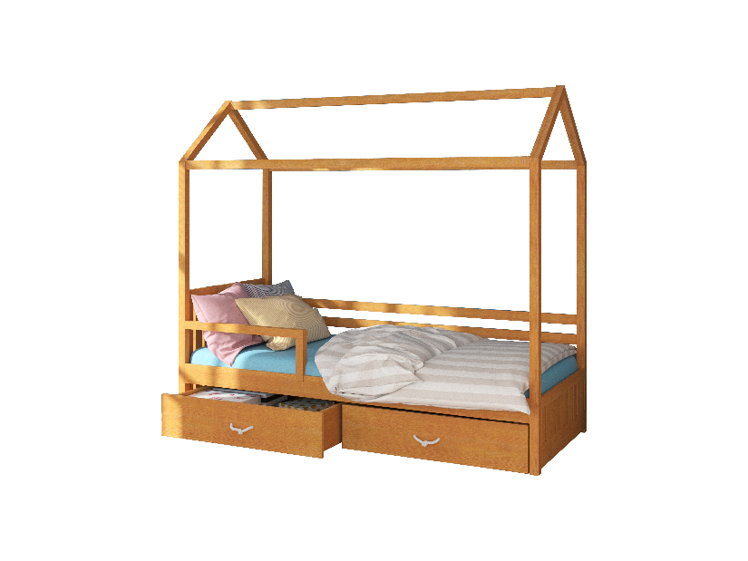 Detská posteľ 200x90 cm Rosie II (s roštom a matracom) (jelša)