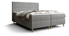 Manželská posteľ  Boxspring 180 cm - Flu (sivá) (s matracom a úložným priestorom)