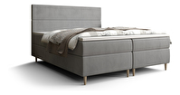 Manželská posteľ  Boxspring 180 cm Flu (sivá) (s matracom a úložným priestorom)