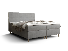 Manželská posteľ  Boxspring 160 cm Flu (sivá) (s matracom a úložným priestorom)