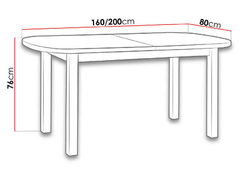 Jedálenský stôl rozkládací AL57 (orech + tmavosivá) *bazár