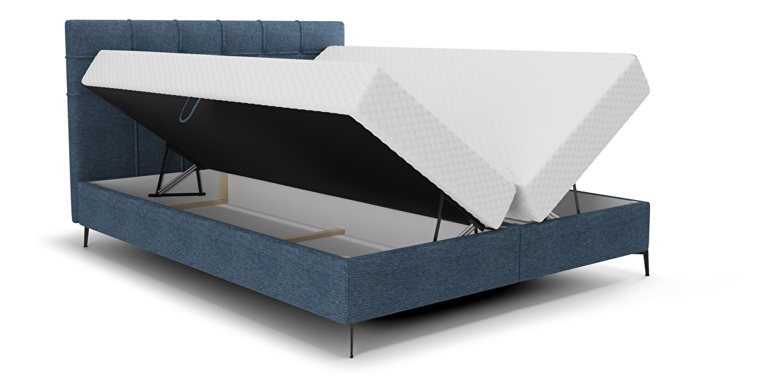 Jednolôžková posteľ 120 cm Infernus Comfort (modrá) (s roštom, s úl. priestorom)