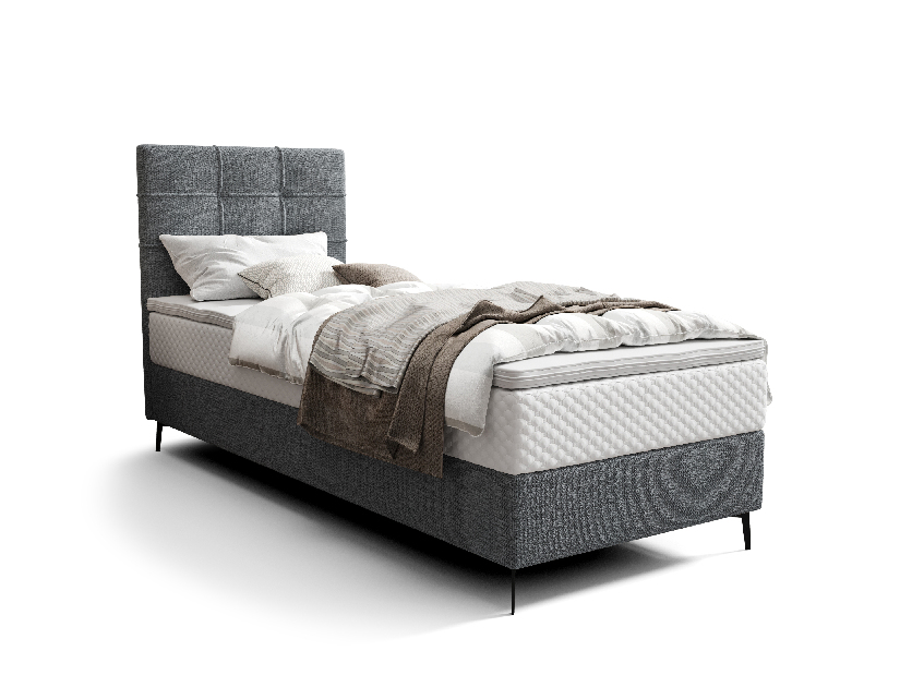 Jednolôžková posteľ 90 cm Infernus Comfort (tmavosivá) (s roštom, s úl. priestorom)