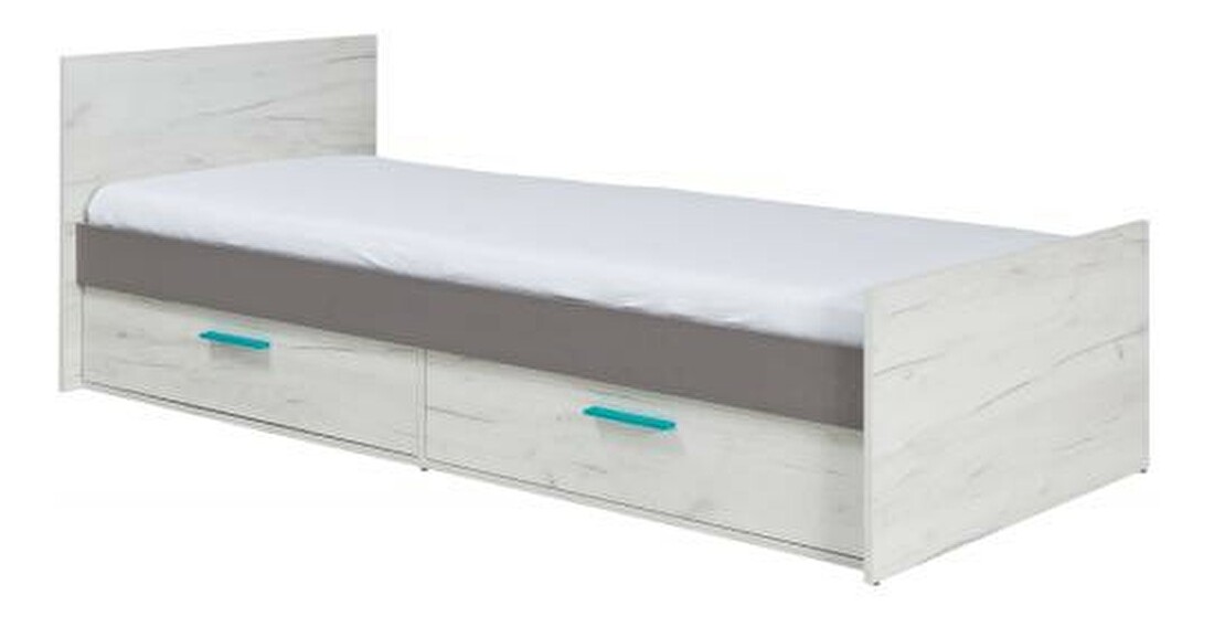 Jednolôžková posteľ so zásuvkami 90 cm Rex (s roštom)