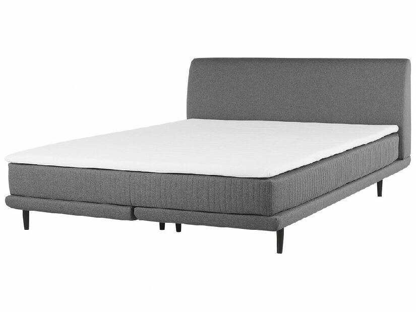 Kontinentálna posteľ 180 cm MADOM (látka) (sivá) (s roštom a matracom)